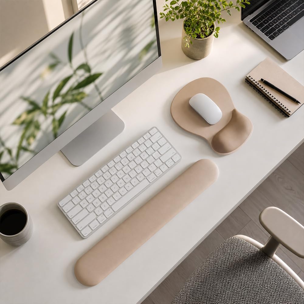 Mocha Sand Gel Wrist Support Mouse Pad Non-Slip - Image 2
