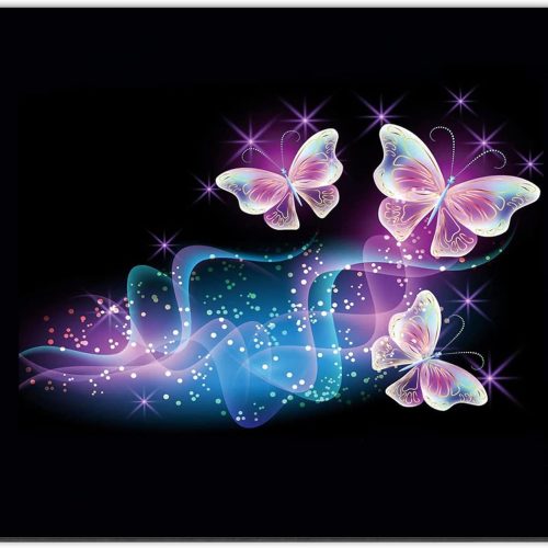 Purple Butterfly Waterproof Mouse Pad Non-Slip Rubber Base