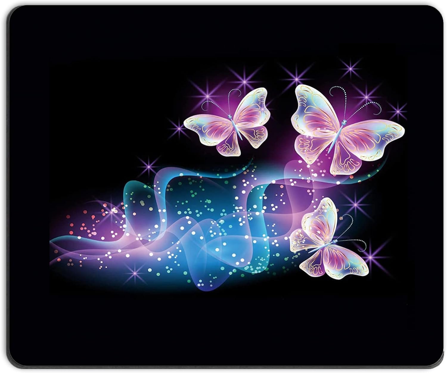 Purple Butterfly Waterproof Mouse Pad Non-Slip Rubber Base