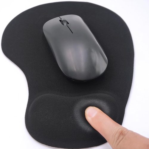 Black Gel Wrist Rest Mouse Pad 9.5x8.3in Non-Slip
