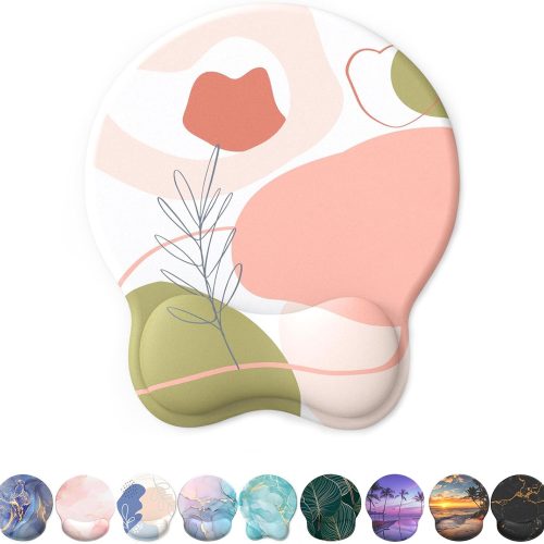 Rose Gel Wrist Support Mouse Pad Non-Slip PU Base