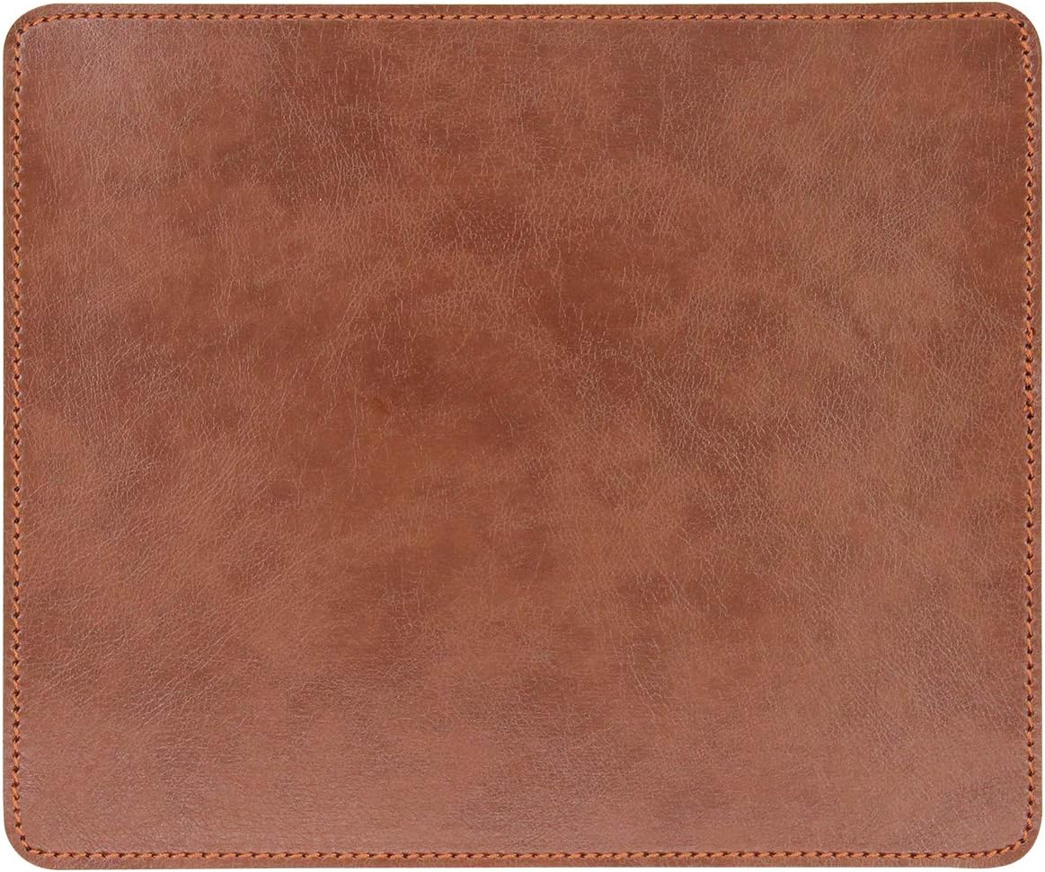 Leather Effect Coffee Mouse Pad 9.45x7.87in Non-Slip