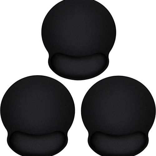 3-Pack Round Ergonomic Mouse Pads with Wrist Rest Memory Foam