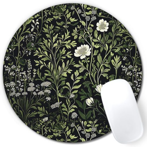 Botanical Green Plant Mouse Pad 7.9x7.9in Non-Slip Rubber
