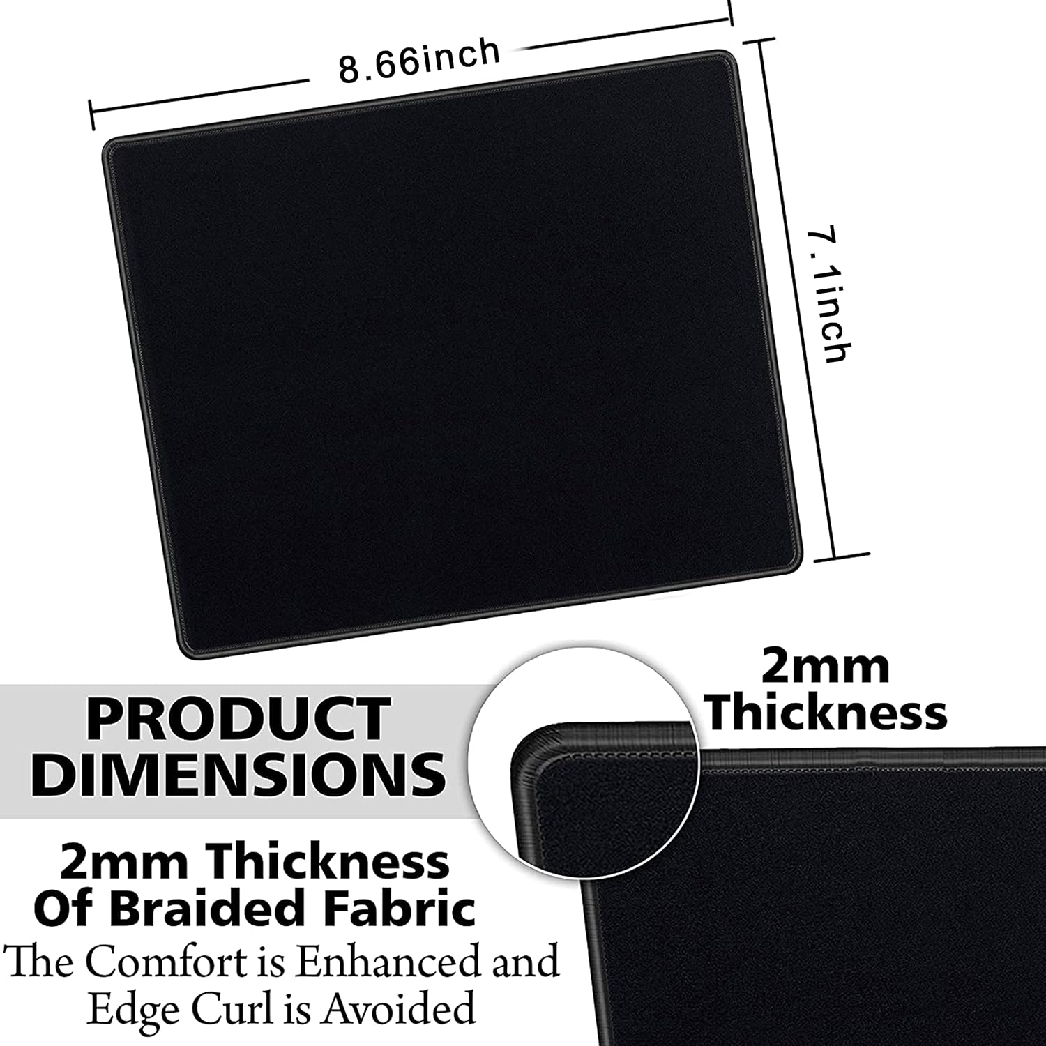 10-Pack Mouse Pads 8.66x7.1in Waterproof Stitched Edges Non-Slip - Image 2