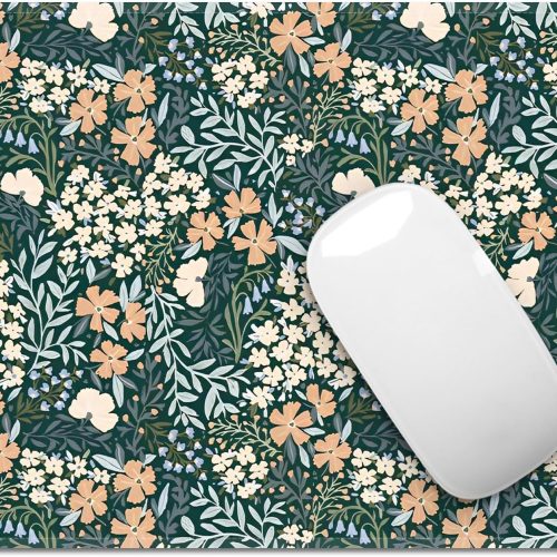 Washable Vintage Floral Mouse Pad 9.25x7.75in Non-Slip