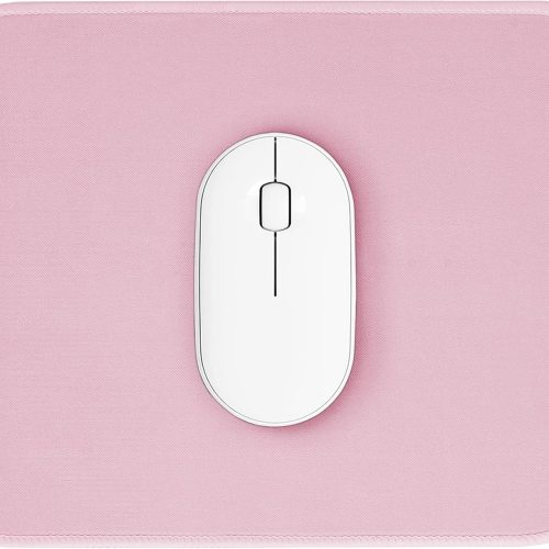 Stitched Edge Pink Mouse Pad 10.2x8.2in Splash-Proof Non-Slip Rubber
